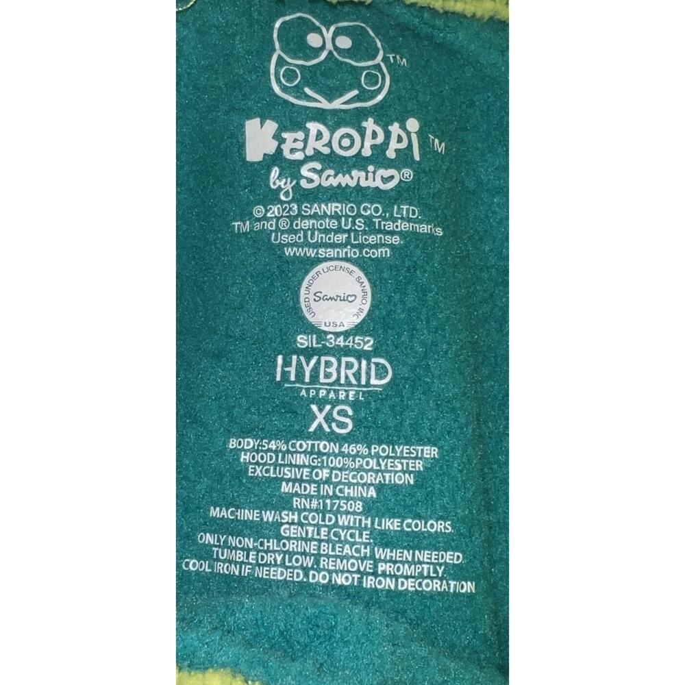 Sanrio Keroppi Graphic Hoodie Sweatshirt Fleece Sherpa Lined Hoodie Size XS - Picture 11 of 11